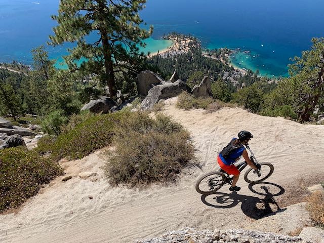 Mountain Biking the Flume Trail - view from above RD