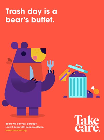 Take Care Tahoe Poster Bears
