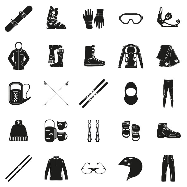 Ski equipment images 