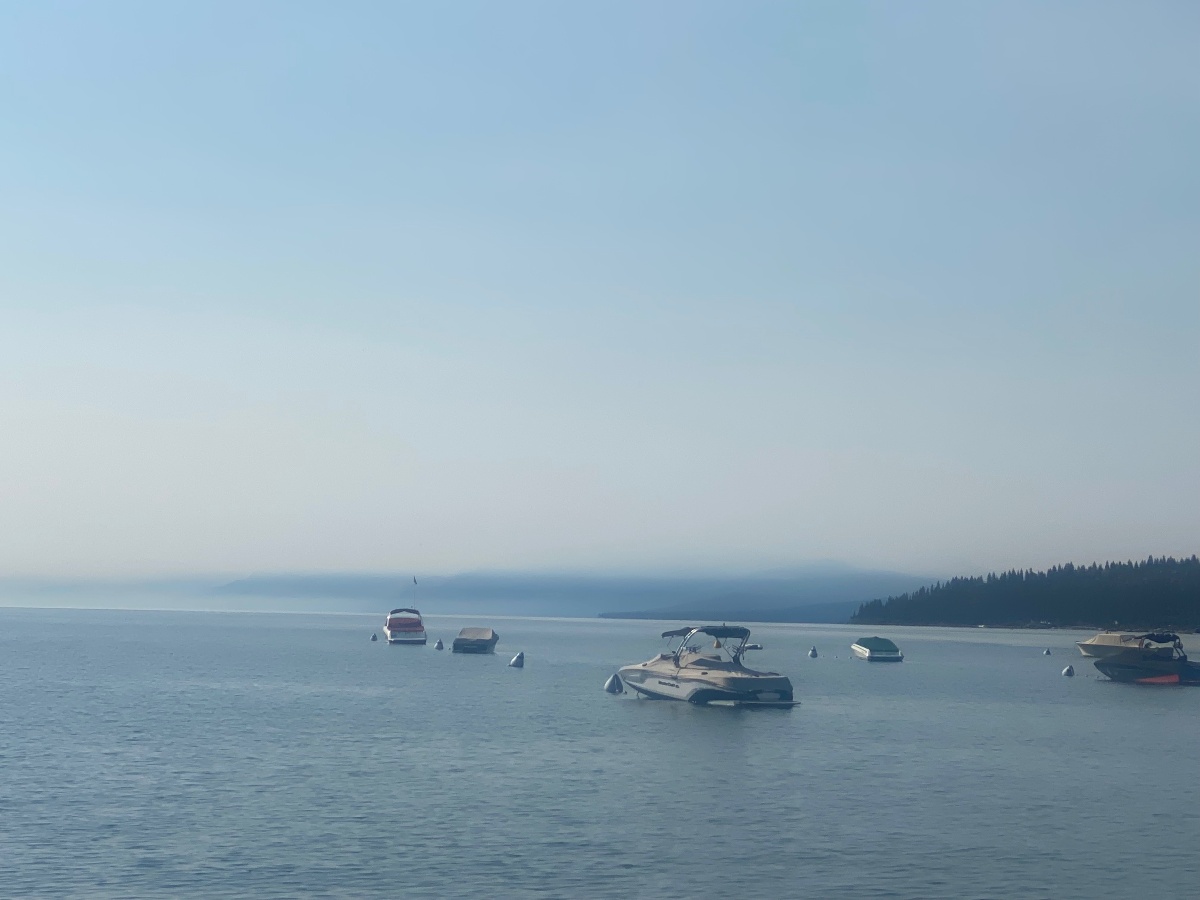 Lake Tahoe smoke on the water w boats