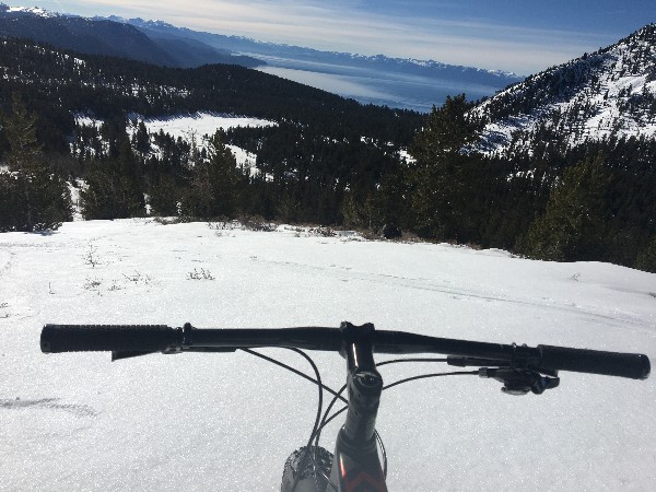 Fat biking Tahoe handlebars and views