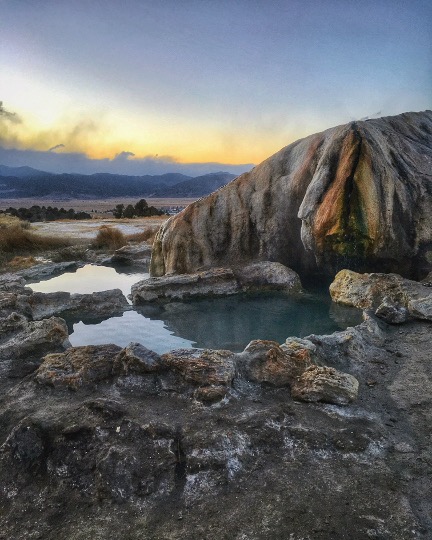 Travertine hot springs natural pool