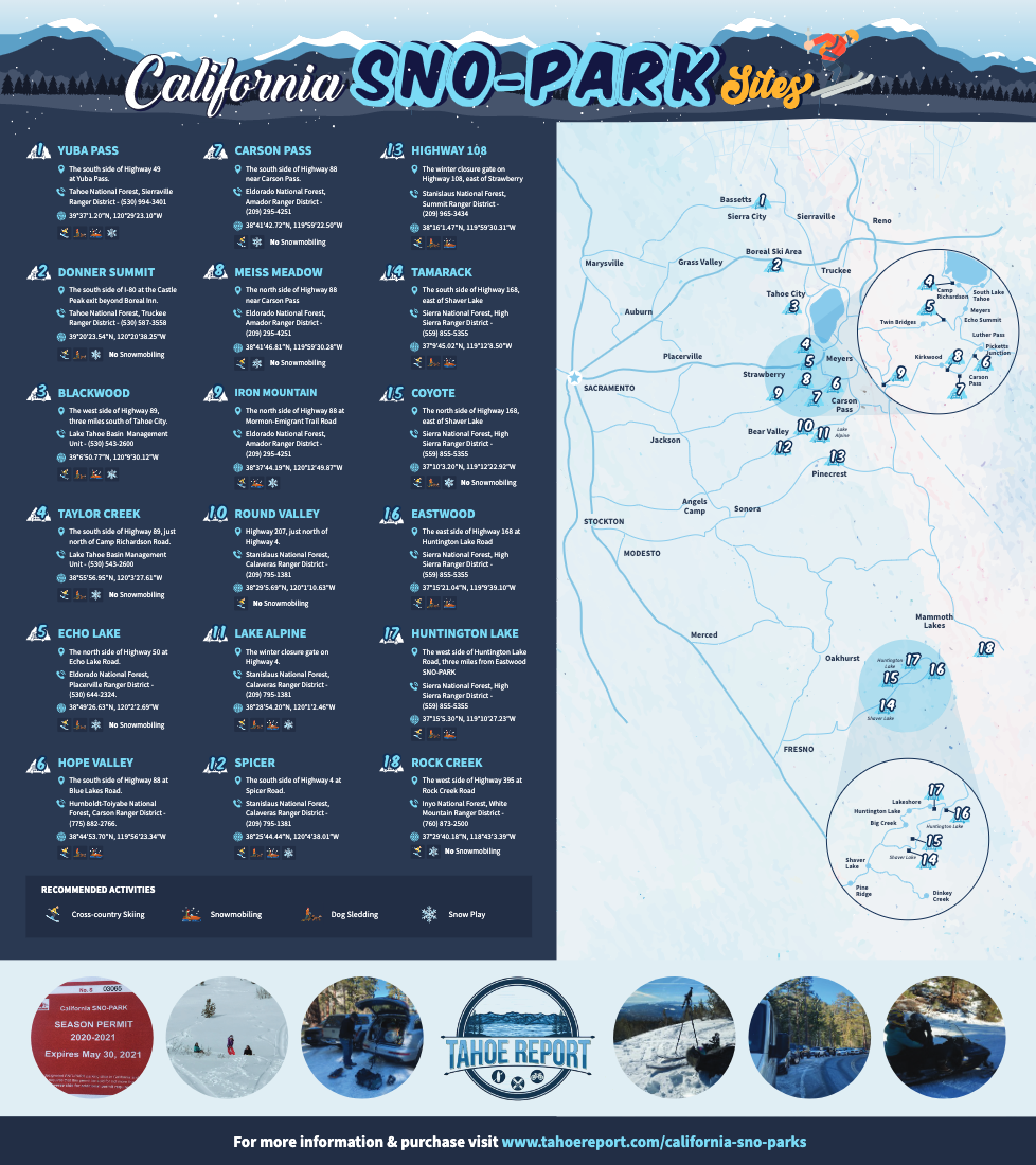 Map of California Sno-Parks