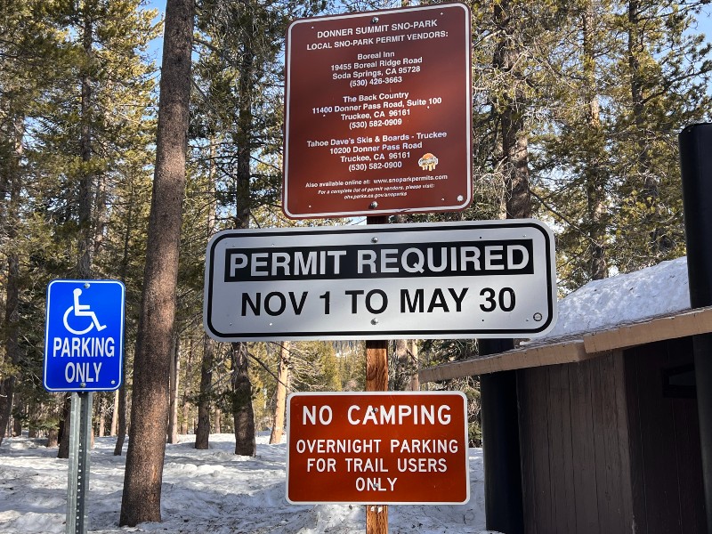 Parking Permit Sign California Sno-Park