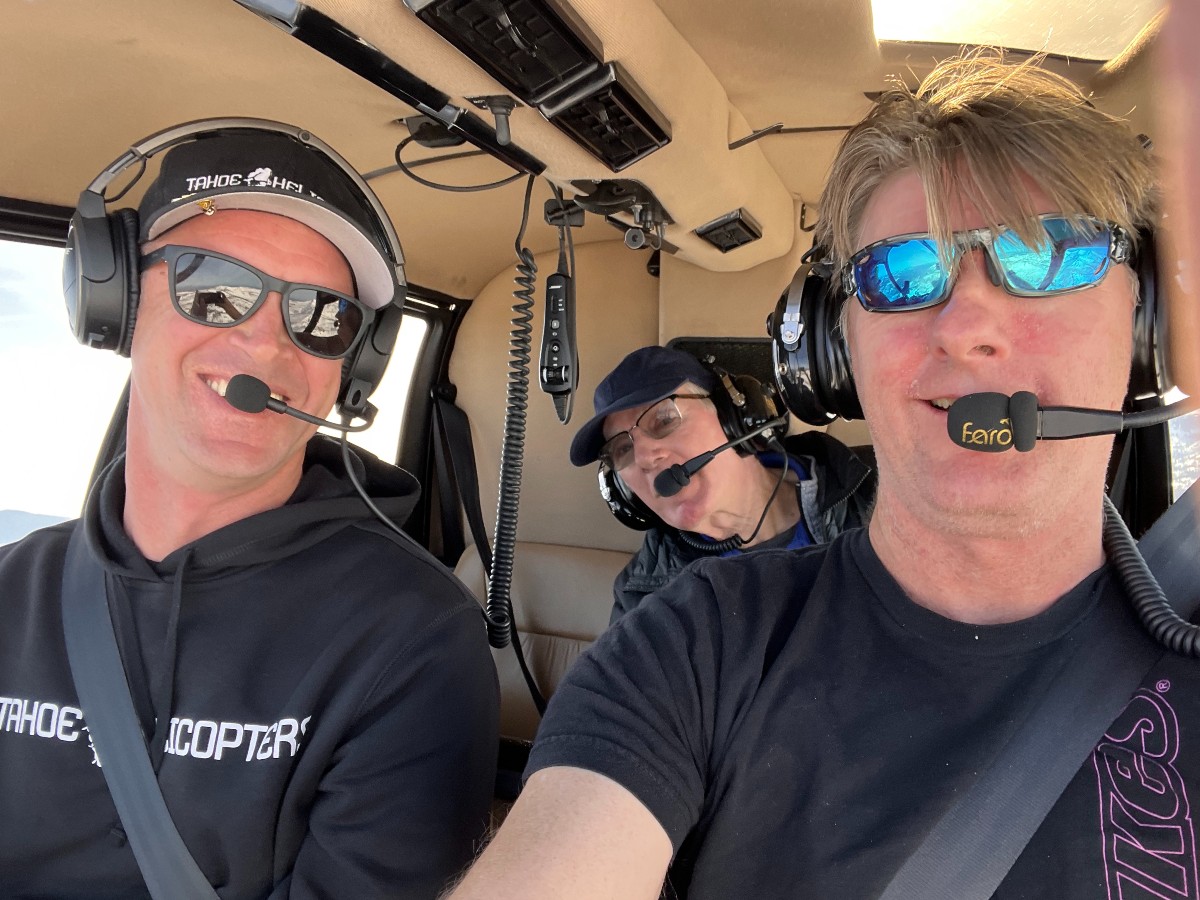 Pilot and passengers Tahoe Helicopter Tour Pilot and passengers Tahoe Helicopter Tour