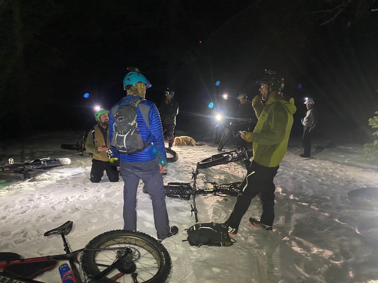 Fatbiking at Tahoe night